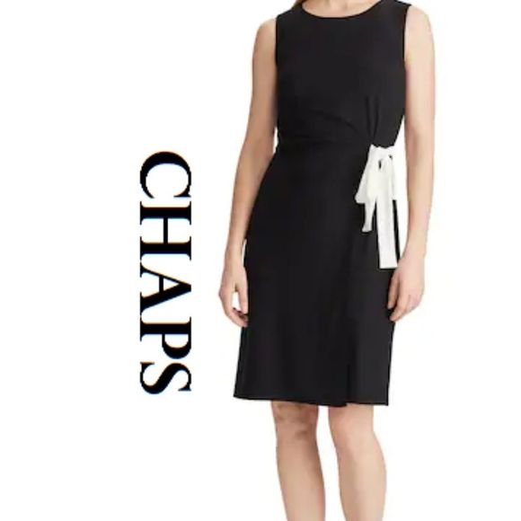 CHAPS BNWT Wrap Style Dress Sleeveless Sheath - Picture 2 of 8